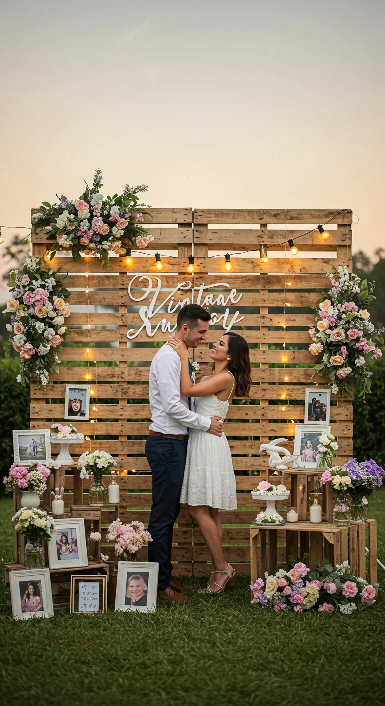 1. Rustic Charm: Vintage Pallet Backdrops