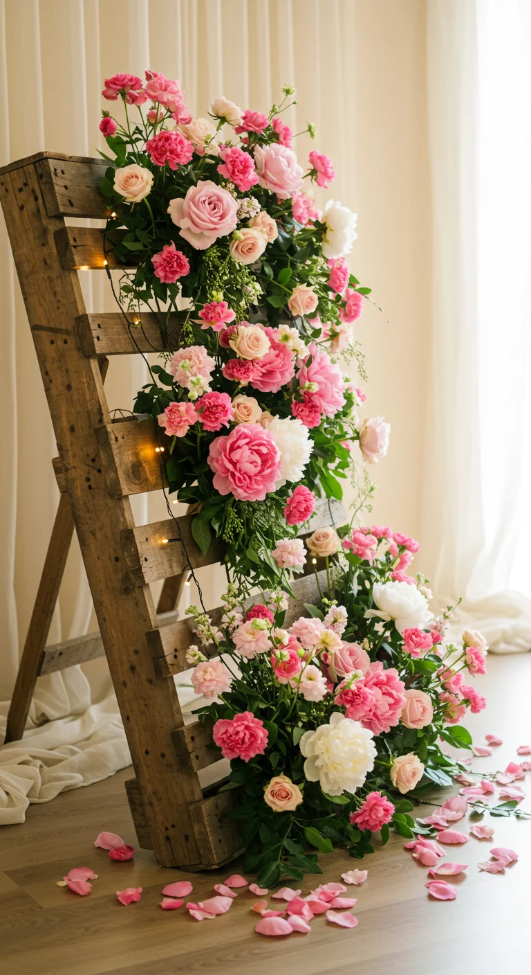 2. Floral Fantasy: Flower-Covered Pallet Displays
