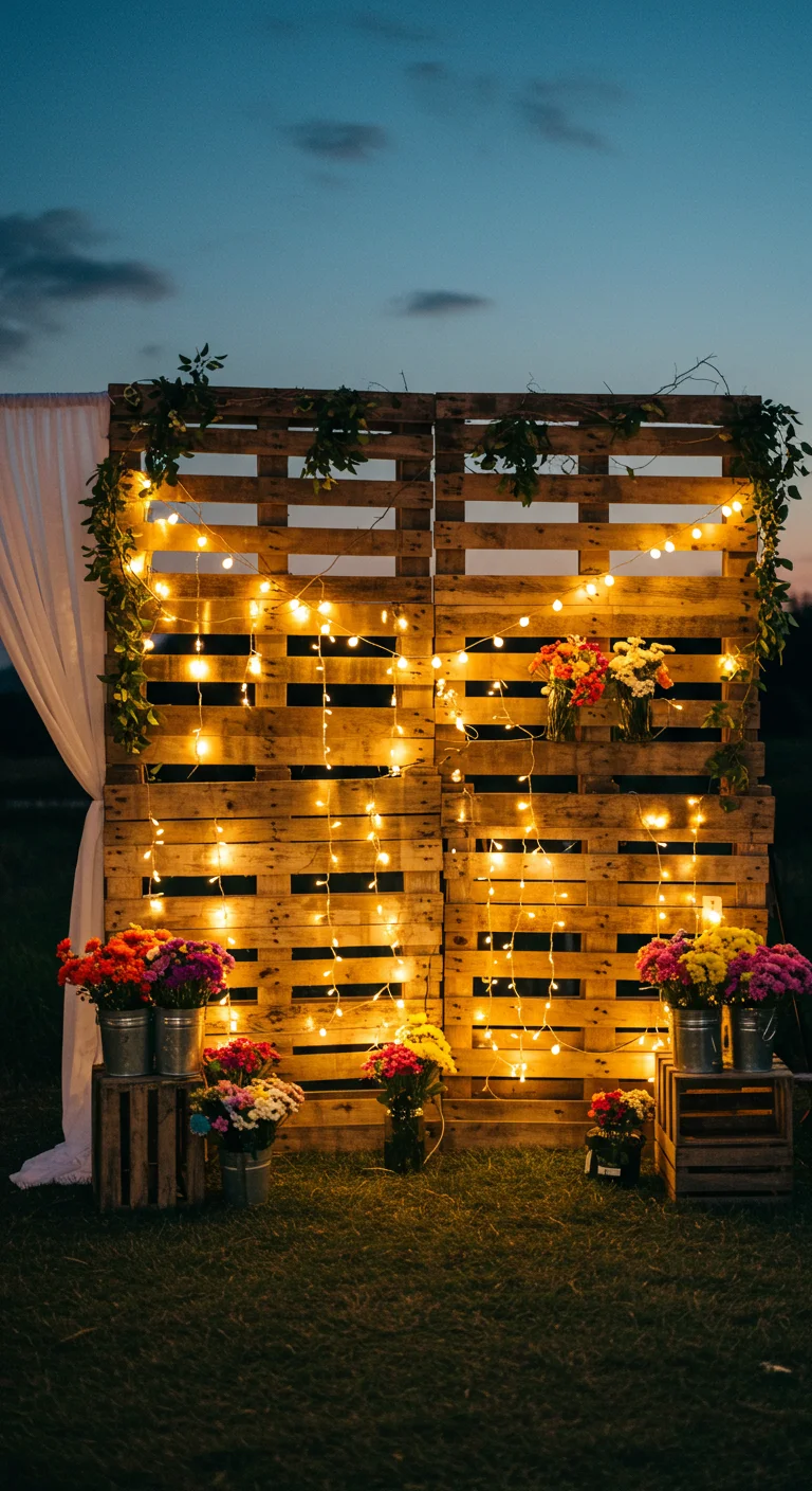 3. Whimsical Wonderland: Fairy Lights and Pallets