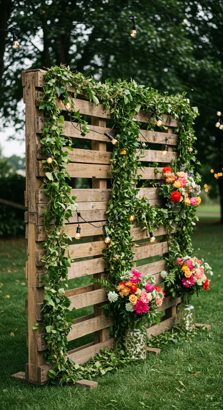 7. Nature’s Canvas: Greenery and Pallet Combos