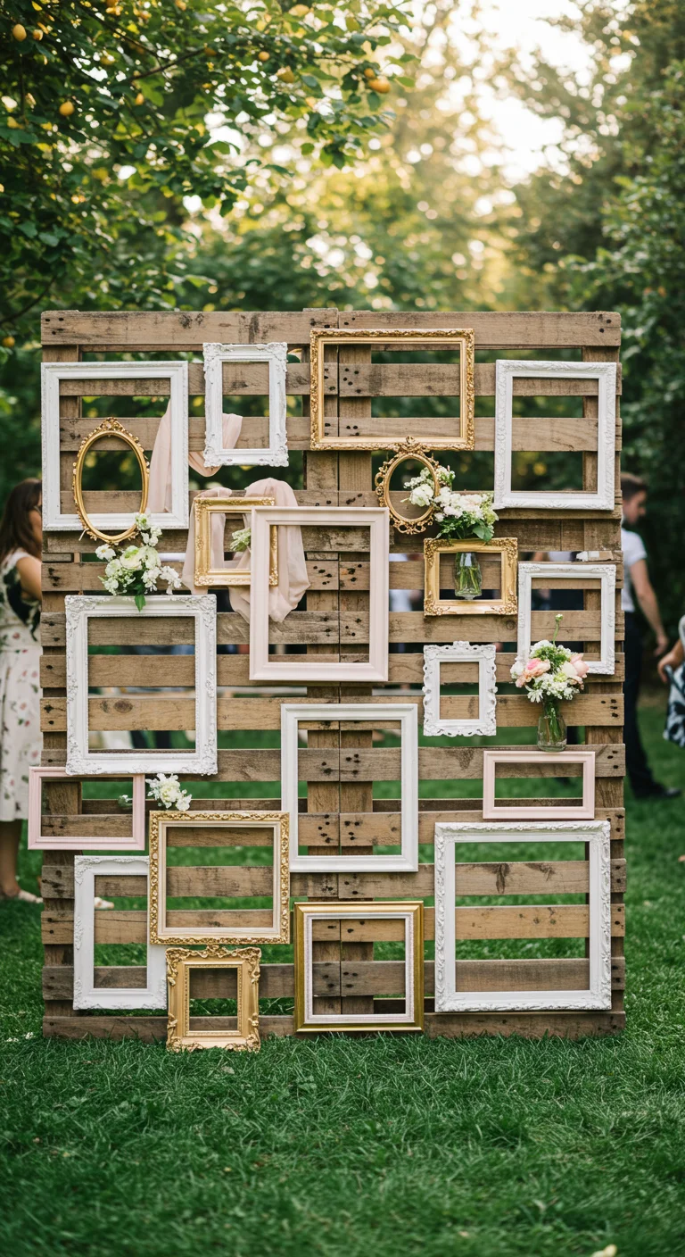 8. Vintage Frames: Pallets with Old Picture Frames