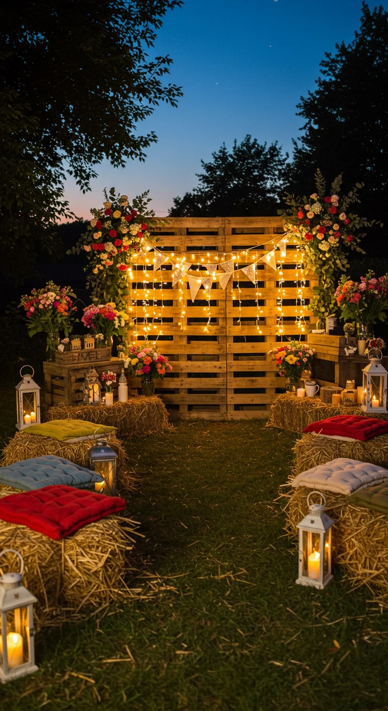 14. Under the Stars: Outdoor Pallet Backdrops