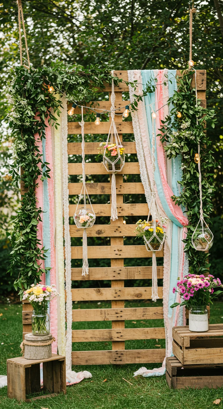 20. Hanging Beauties: Pallet with Suspended Decor