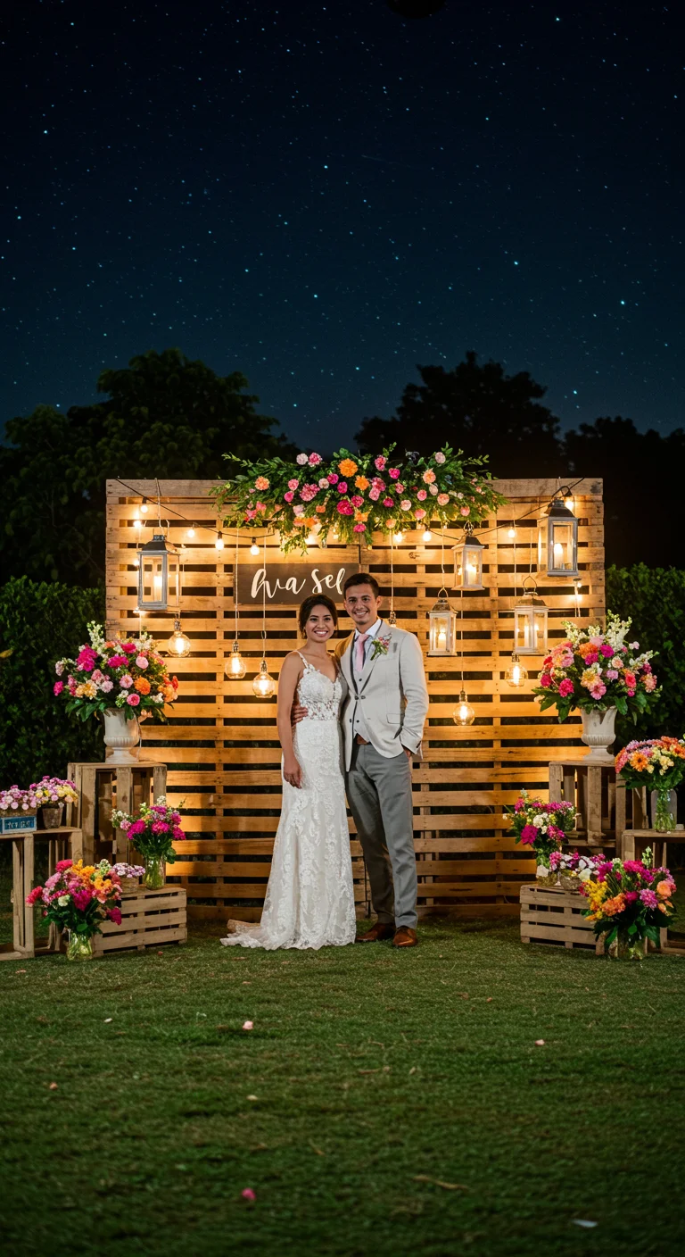 29. Enchanted Evenings: Nighttime Pallet Backdrops