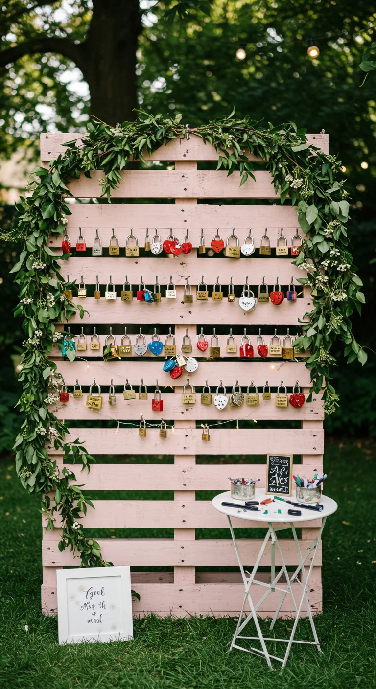 32. Love Locks: Pallet Displays with Locks of Love