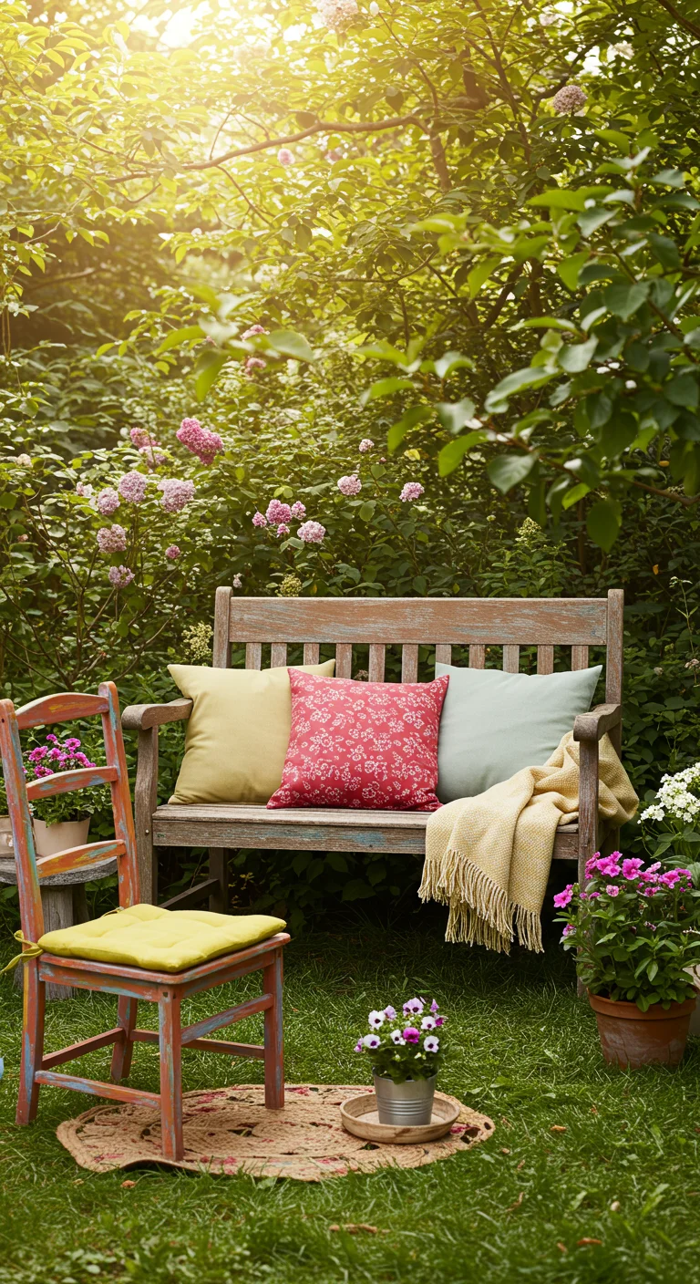 Upcycled Elegance: Transforming Old Furniture into Garden Seating