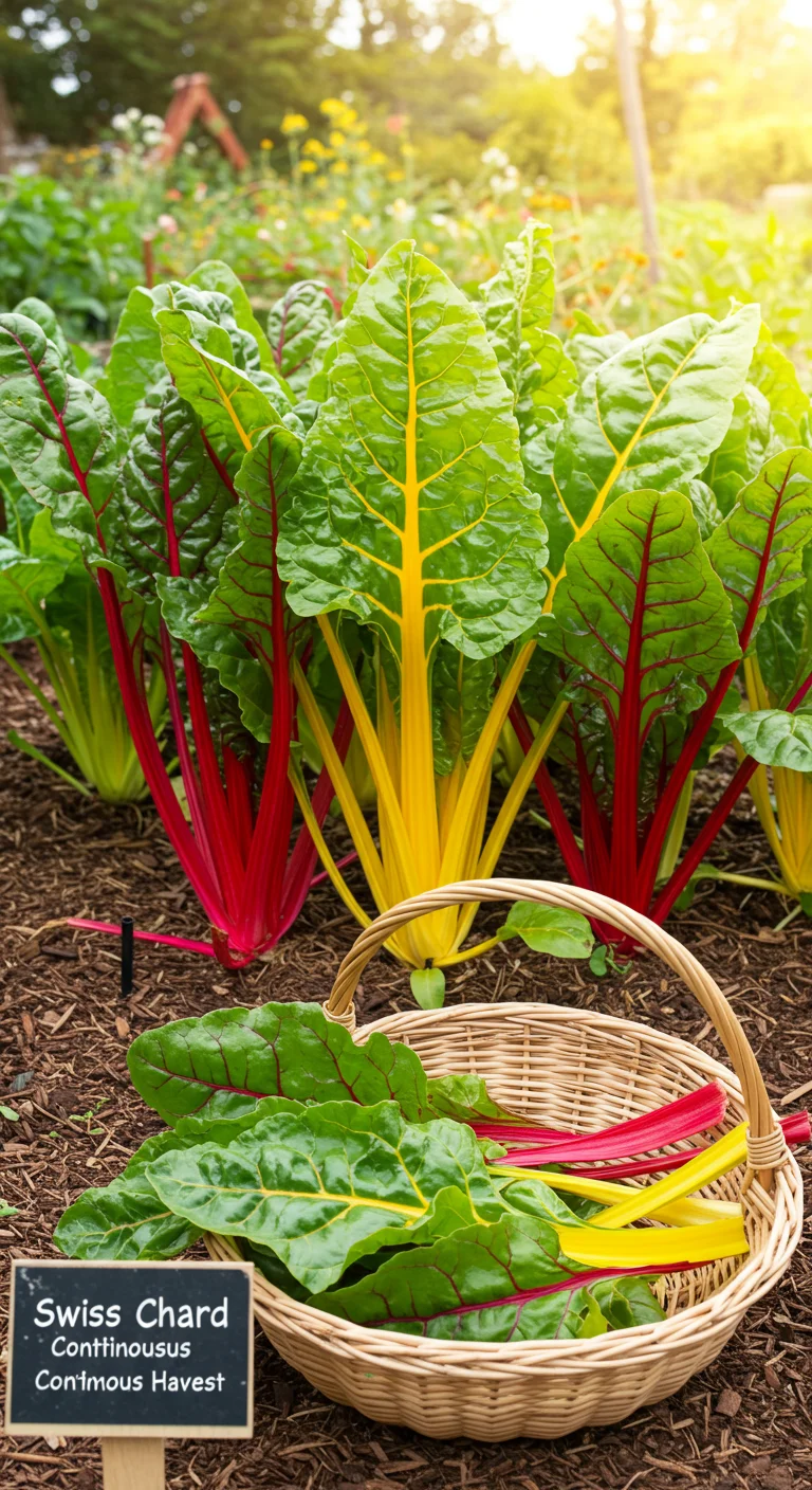 4. Swiss Chard: A Colorful Choice for Continuous Harvest